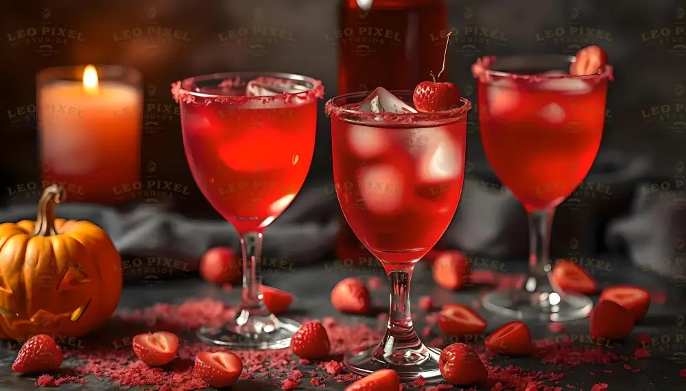 Red Halloween Drinks Bundle Ai Generated Image