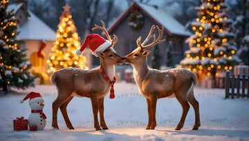 Reindeers Kissing Ai Generated Image