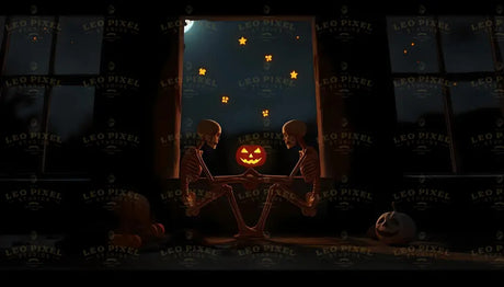 Romantic Skeletons At Night Bundle Ai Generated Image