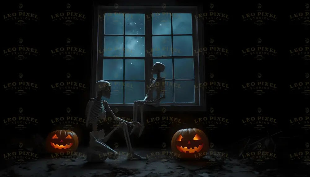 Romantic Skeletons At Night Bundle Ai Generated Image