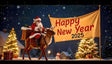 Santa Spreading Joy For New Year 2025 Ai Generated Image