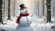 Snowman In A Winter Forest Decor Ai Generated Image