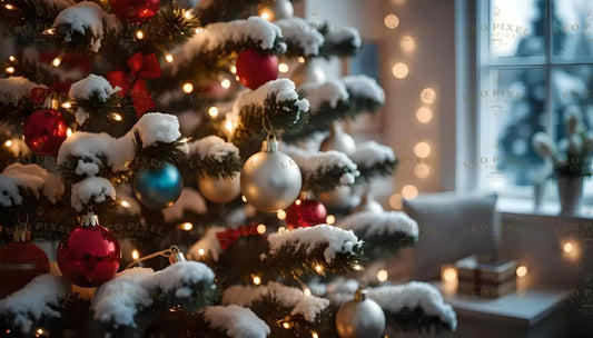 Snowy Christmas Tree Ai Generated Image