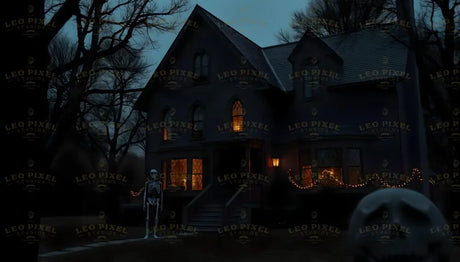 Spooky Houses On Halloween Night Bundle Ai Generated Image