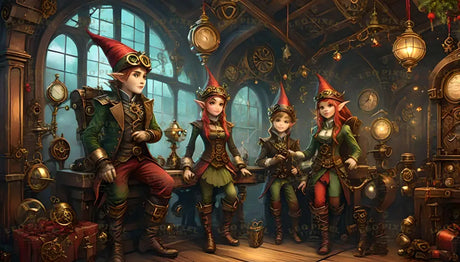 Steampunk Elves’ Workshop Ai Generated Image