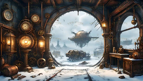 Steampunk Post-Apocalyptic Observatory Ai Generated Image