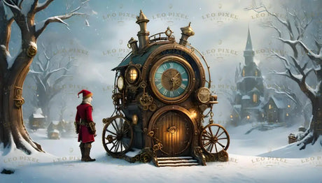 Steampunk Winter Timekeeper Ai Generated Image