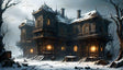 The Frozen Steampunk Manor Of Shadows Ai Generated Image