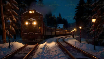 Train Passing Through A Winter Forest Ai Generated Image